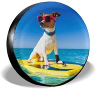 cute black glasses beach dog spare tire cover waterproof dust-proof uv sun wheel tire cover fit for jeep logo