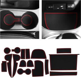 img 4 attached to 🚗 CupHolderHero for Kia Soul Accessories: Custom Non-Slip Cup Holder Inserts & Interior Liner Mats – Red Trim 2014-2019 (16-pc Set)