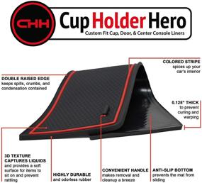 img 3 attached to 🚗 CupHolderHero for Kia Soul Accessories: Custom Non-Slip Cup Holder Inserts & Interior Liner Mats – Red Trim 2014-2019 (16-pc Set)