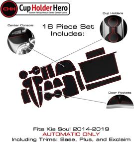 img 2 attached to 🚗 CupHolderHero for Kia Soul Accessories: Custom Non-Slip Cup Holder Inserts & Interior Liner Mats – Red Trim 2014-2019 (16-pc Set)