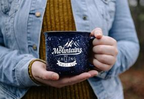 img 1 attached to 🏕️ The Mountains Are Calling And I Must Go Ceramic Campfire Coffee Mug 15oz - Perfect Gift for Outdoor Mountaineering Enthusiasts - Inspirational John Muir Quote - Top Outdoorsman Cabin Gifts