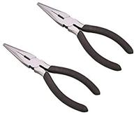 🔧 edward tools long nose pliers with side cutter 6” - 2 pack - drop forged steel - polished rust proof finish - extra strength well aligned side cutter - smooth action needle nose pliers for improved seo logo