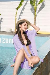 img 1 attached to 👙 Carrie Chiffon Cardigan Beachwear Swimsuit - Women's Clothing, Swimsuits, and Cover-ups