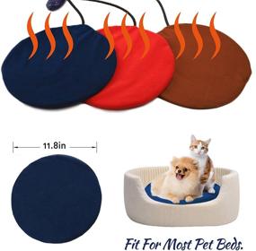 img 2 attached to 🐱 Premium Self-Heating Cat Heating Pad - Waterproof & Adjustable Warming Mat for Ultimate Comfort - Chew Resistant and Removable Cover - Ideal for Cats & Small Dogs (Round, Brown)