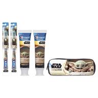 🪥 introducing the crest & oral-b kids star wars the mandalorian gift set: 2 manual toothbrushes + 2 4.2 oz stand-up tube toothpaste! logo