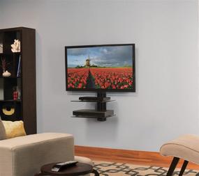 img 1 attached to 📺 Black Sanus VF3012-B1 On-Wall Component Shelving: Single-Column AV System with Adjustable Shelves