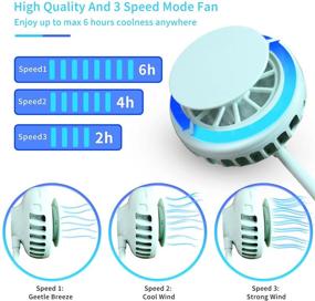 img 3 attached to Oternal Neck Fans: Portable Rechargeable Cool Breeze - Adjustable, Quiet & Lightweight Neck Fan, Green Color