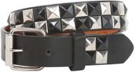 black silver studded checkerboard leather logo