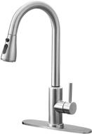 qomolangma stainless steel kitchen faucet with pull down sprayer, single handle high arc brushed nickel sink faucet logo