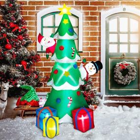 img 3 attached to 🎄 Inflatable Christmas Tree with LED Lights: Decorlife 7FT Yard Decorations - Santa Claus, Snowman, and Gift Wrapped Boxes for Outdoor Lawn Décor