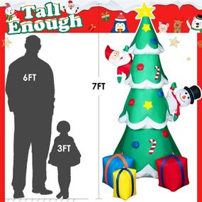 img 1 attached to 🎄 Inflatable Christmas Tree with LED Lights: Decorlife 7FT Yard Decorations - Santa Claus, Snowman, and Gift Wrapped Boxes for Outdoor Lawn Décor