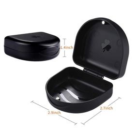 img 3 attached to 🖤 (2 Pack) Solid Black Retainer Case for Orthodontic Retainers