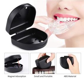img 1 attached to 🖤 (2 Pack) Solid Black Retainer Case for Orthodontic Retainers