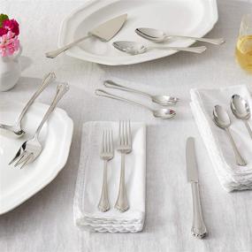 img 1 attached to 🍴 Lenox Alcott 89 Piece Metallic Flatware Set