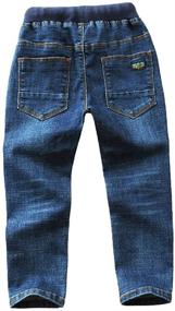 img 3 attached to SITENG Drawstring Waistband Straight Toddlers Boys' Clothing and Jeans