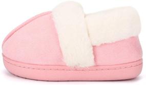 img 1 attached to ESTAMICO Faux Fur Lined Suede House Slippers: Cozy Memory Foam, Breathable Indoor Outdoor Moccasins for Boys and Girls