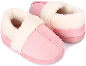 img 4 attached to ESTAMICO Faux Fur Lined Suede House Slippers: Cozy Memory Foam, Breathable Indoor Outdoor Moccasins for Boys and Girls