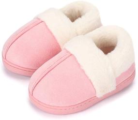 img 2 attached to ESTAMICO Faux Fur Lined Suede House Slippers: Cozy Memory Foam, Breathable Indoor Outdoor Moccasins for Boys and Girls