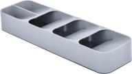 🍴 premium compact cutlery storage box: organize your kitchen utensils with jimmy's artwork silverware drawer tray - small size, gray логотип