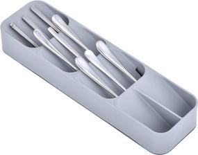 img 1 attached to 🍴 Premium Compact Cutlery Storage Box: Organize Your Kitchen Utensils with Jimmy's Artwork Silverware Drawer Tray - Small Size, Gray