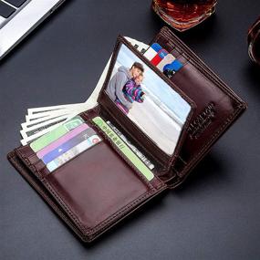 img 1 attached to 👜 Genuine Leather Capacity Bifold Wallet with Blocking Feature