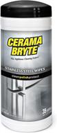 🧽 cerama bryte stainless steel cleaning polish - 35 wipes: powerful and convenient solution for shiny stainless steel surfaces logo