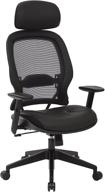 professional airgrid dark back executives chair with padded black eco leather seat, 2-to-1 synchro tilt control, adjustable arms and tilt tension, nylon base, and adjustable headrest логотип