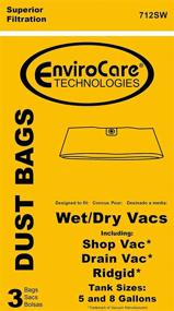 img 3 attached to 👜 EnviroCare Replacement Dust Bags for Shop Vac Type E 5 - 8 Gallon Wet Dry Vacuums - 3 Pack