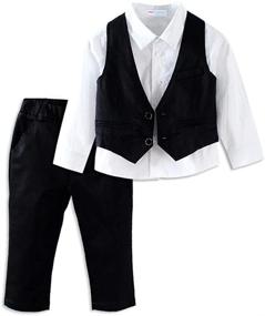 img 4 attached to 👔 Stylish LittleSpring Little Boys Gentleman Outfits: 3-Piece Formal Suits for Boys aged 2-7 Years