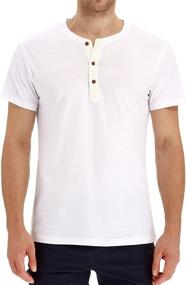 img 1 attached to 👕 PEGENO Casual Sleeve Henley T Shirts: Stylish and Comfortable Men's Clothing