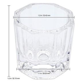 img 2 attached to 4 шт Beauticom Акриловая жидкость порошок Dappen Dish - стеклянная кристальная чашка с металлической крышкой из нержавеющей стали - инструмент для маникюра из стекла