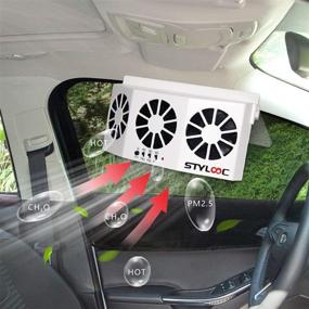 img 1 attached to 🚗 Advanced Solar-Powered Car Ventilator & Exhaust Fan for Car Radiator | Eliminate Odors Inside | Suitable for Various Vehicles (White)