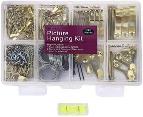 img 4 attached to 225pcs Heavy Duty Picture Hangers Kit with Nails, Hanging Wire, Screw Eyes, D Ring, and Sawtooth - Ideal Hardware for Wall Mounting Frames