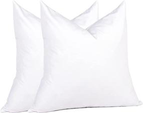 img 4 attached to 🛏️ puredown Euro Inserts 26 x 26 (Pack of 2, White), Premium Down Feather Stuffer Pillows for Bed, Couch, and Cushion, 26x26, 2 Count