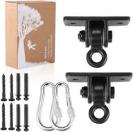 🏞️ enhance your swing set experience with mdairc swing set brackets - heavy duty hangers for wooden sets with snap hooks (2 pack black swing hook) логотип