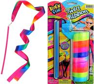 🌈 ja-ru rainbow ribbon wands for dance twirling with adjustable string streamer - party favor toys for girls, supplying fun and fidget toy - 2006-1 logo