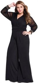 img 4 attached to 👗 Cokar Womens Jumpsuits Sleeve V Neck: Stylish Women's Clothing for Effortless Elegance