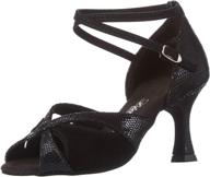 💃 diamant women's dance shoes in black suede - 2.5-inch flare heel - made in germany logo