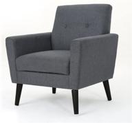 sienna mid-century modern fabric club chair by christopher knight home in dark grey logo