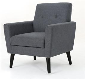 img 2 attached to Sienna Mid-Century Modern Fabric Club Chair by Christopher Knight Home in Dark Grey