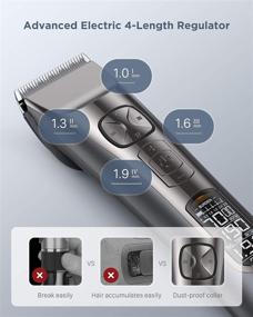 img 2 attached to 💇 OPOVE X Master Men's Professional Hair Clippers - Cordless Hair Cutting Machine with 250 Minutes Runtime, LCD Display, and Quiet Trimmers for Barbers and Stylists. Includes 8 Guides and 5 Speeds.