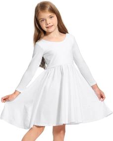 img 4 attached to STELLE Toddler Sleeve Casual Twirly Girls' Clothing: Adorable Dresses for Comfortable Style