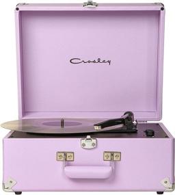 img 4 attached to 🎵 Crosley CR6253U-001A Anthology Vintage 3-Speed Bluetooth Suitcase Turntable in Lavender: A Retro Music Experience at your Fingertips!