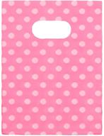 🎀 joyhey 100 count 5.8x7.8" pink polka dot plastic merchandise bags - small retail, gift, and shopping bags with die cut handles logo