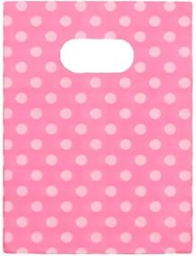 img 2 attached to 🎀 Joyhey 100 Count 5.8x7.8" Pink Polka Dot Plastic Merchandise Bags - Small Retail, Gift, and Shopping Bags with Die Cut Handles