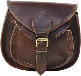 img 4 attached to 👜 Vintage Brown Leather Cross Body Shoulder Bag: Satchel and Fable Handmade Women's Purse