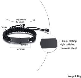 img 3 attached to Парные браслеты с кастомной плетеной веревкой: соединяющие его и её в отношениях на расстоянии с привлекательностью йин-ян