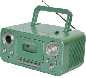 img 4 attached to Studebaker SB2135TS Portable Stereo CD Player With AM/FM Radio And Cassette Player/Recorder (Teal Silver)