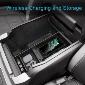 img 3 attached to CarQiWireless Wireless Charger & Center Console Organizer for Ford F150 2009-2022: Must-Have Accessory for F-150 Owners