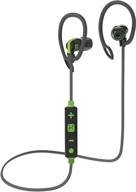 🎧 ihome wireless water-resistant sport earphones with bluetooth, mic remote, and sport clips (gray/green - ib79gqc) logo